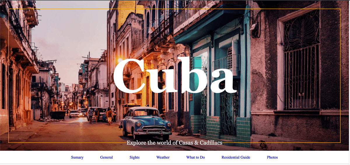 Project Cuba - Landing page 1