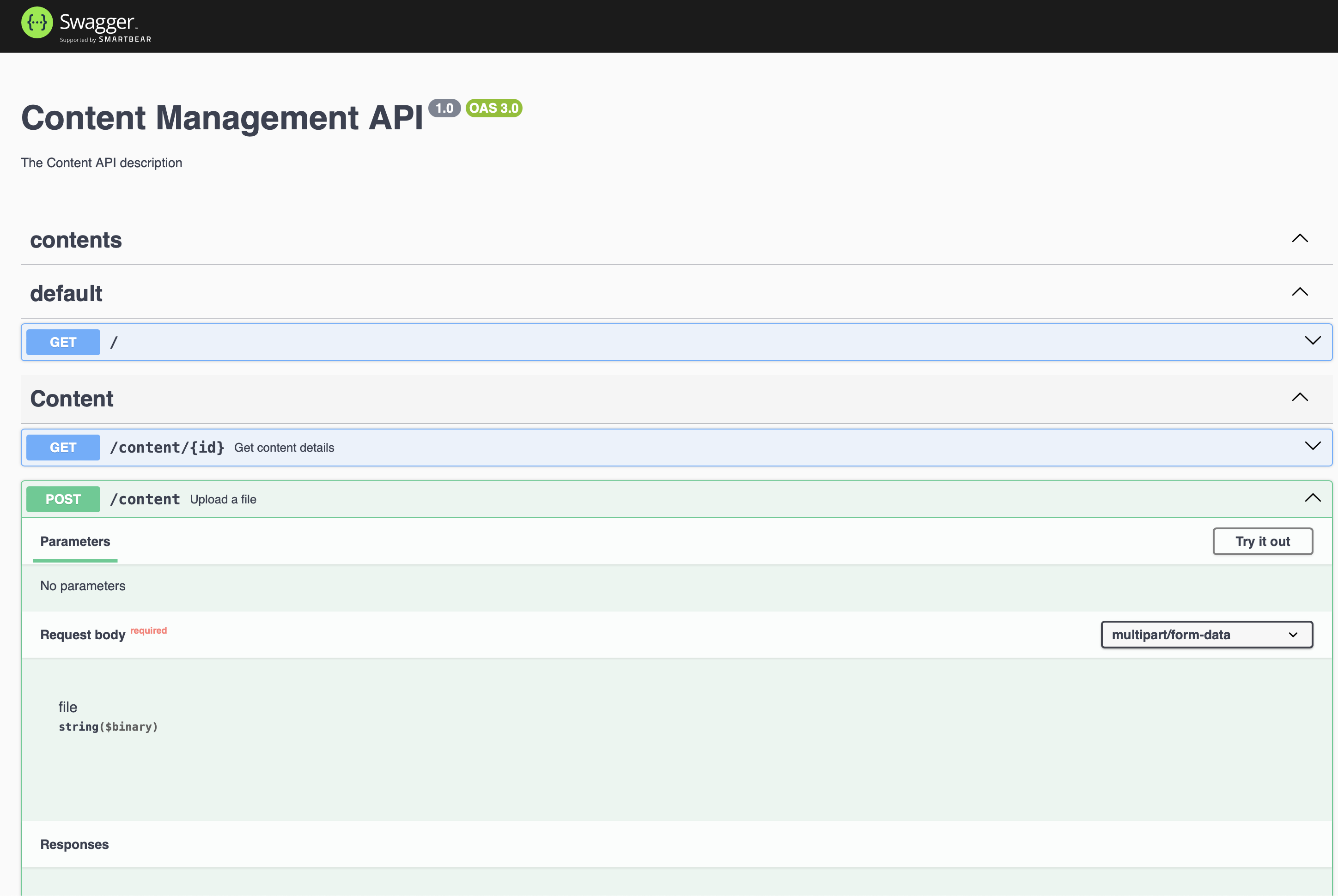 Content management API