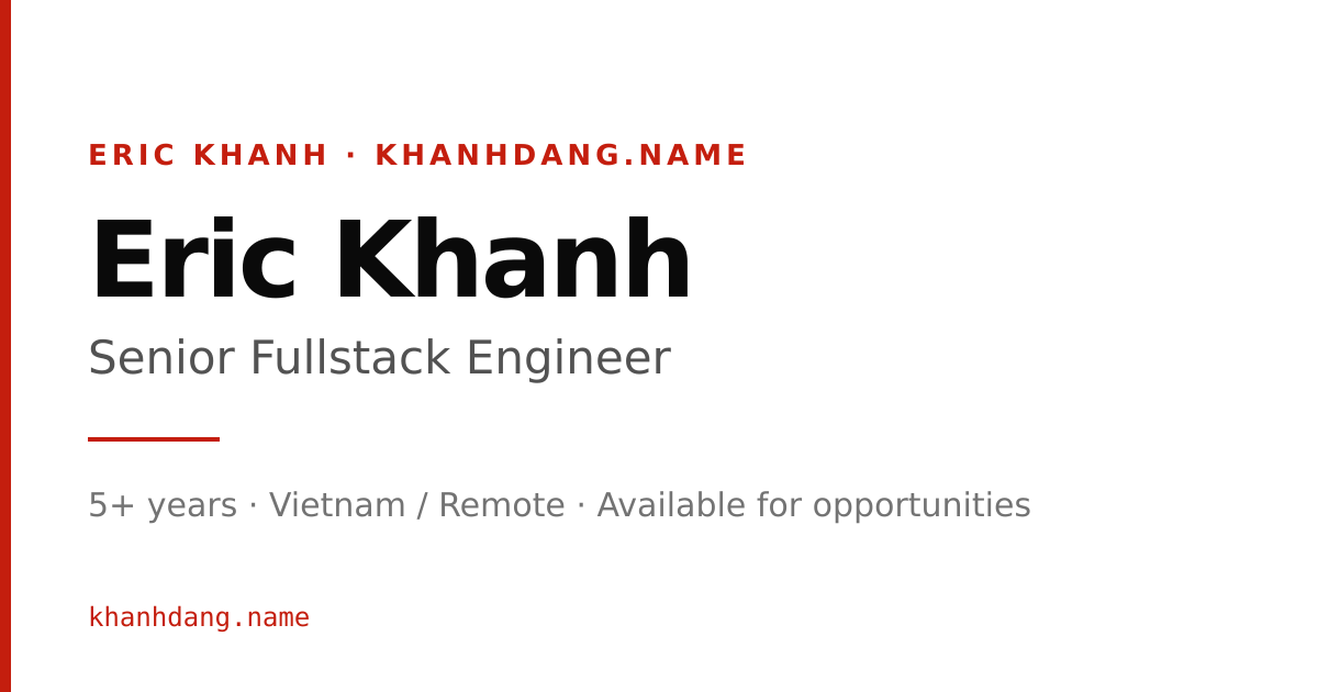 Web Developer & Software Engineer | Eric Khanh